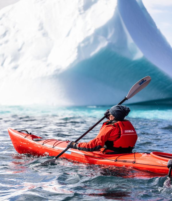 Kayaking amongst icebergs